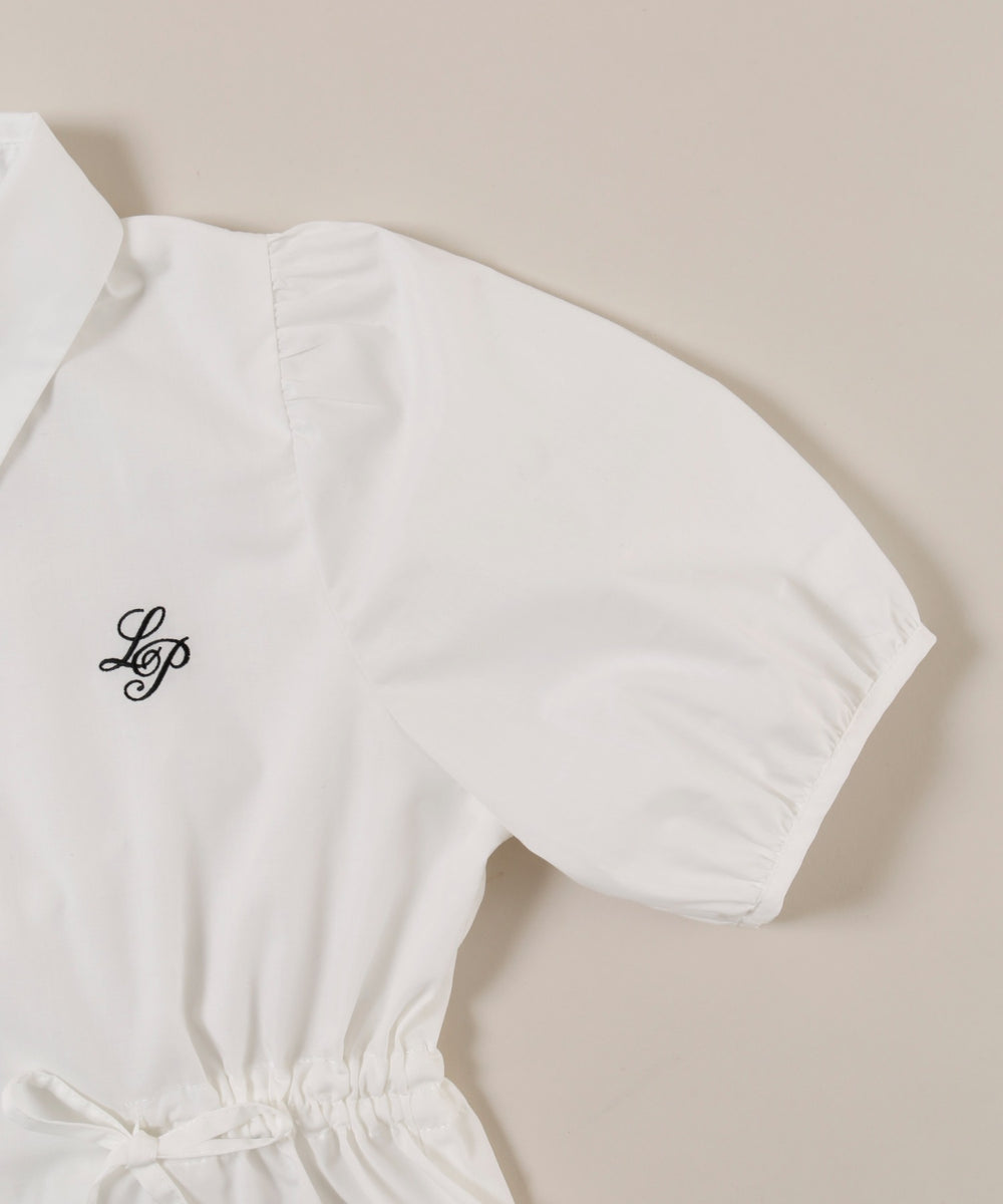 ウエストリボンパフスリーブブラウス