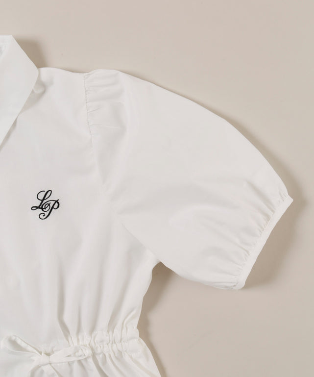 ウエストリボンパフスリーブブラウス