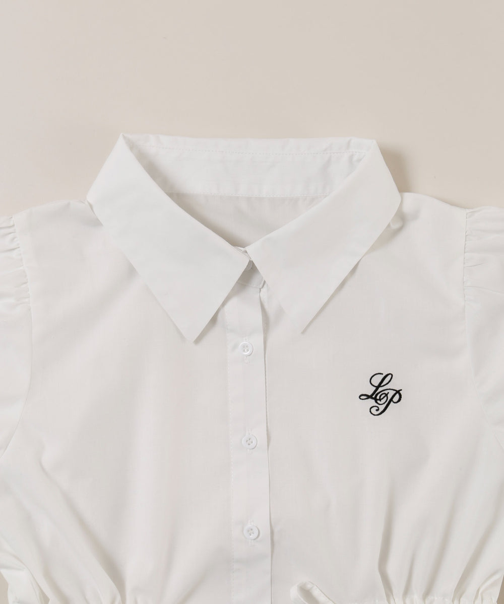 ウエストリボンパフスリーブブラウス