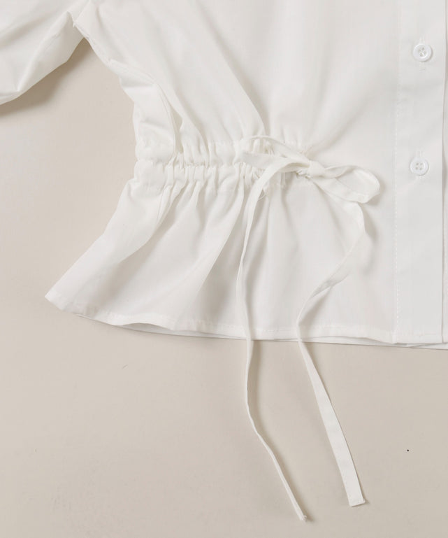 ウエストリボンパフスリーブブラウス