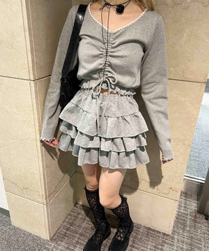 レースパイピングドロストトップス