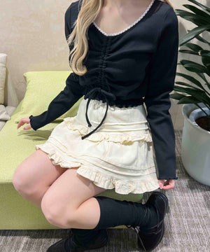 レースパイピングドロストトップス