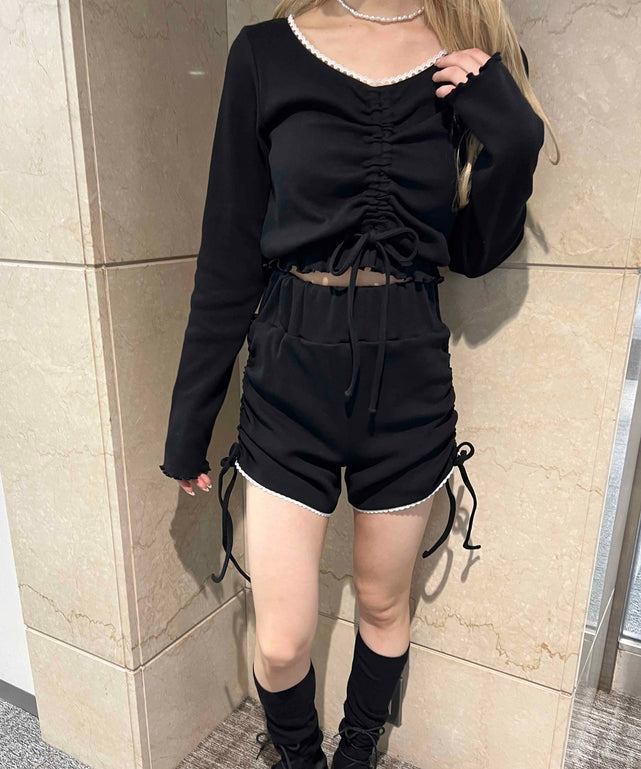 レースパイピングドロストトップス