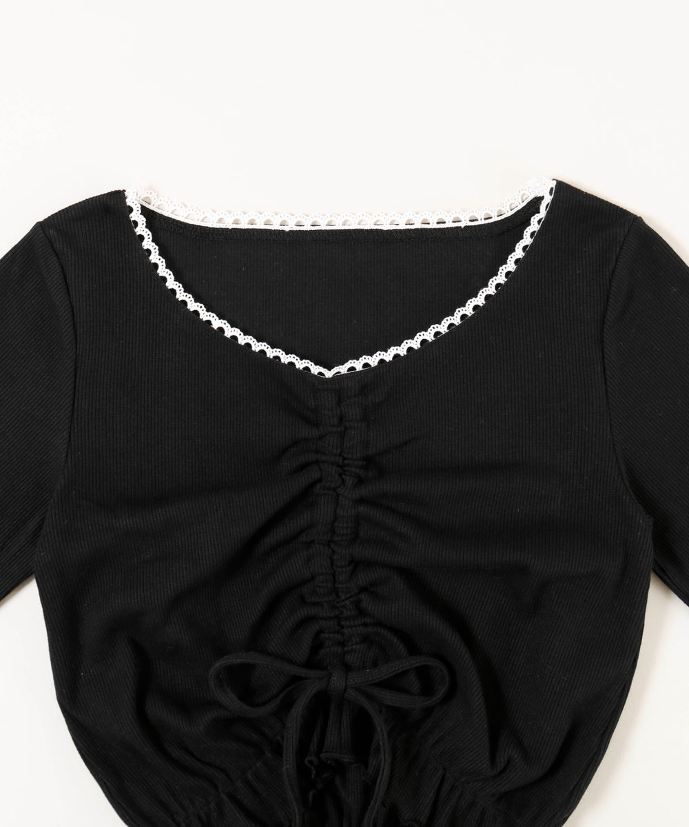 レースパイピングドロストトップス