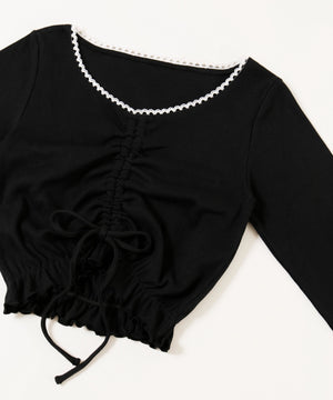 レースパイピングドロストトップス