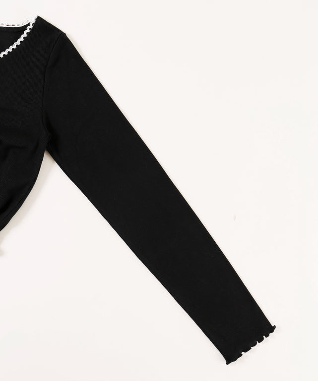 レースパイピングドロストトップス