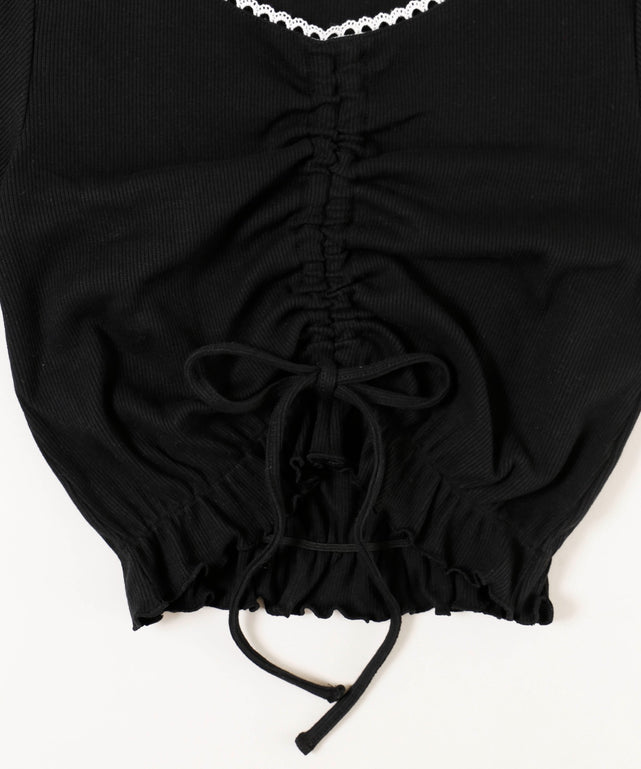 レースパイピングドロストトップス