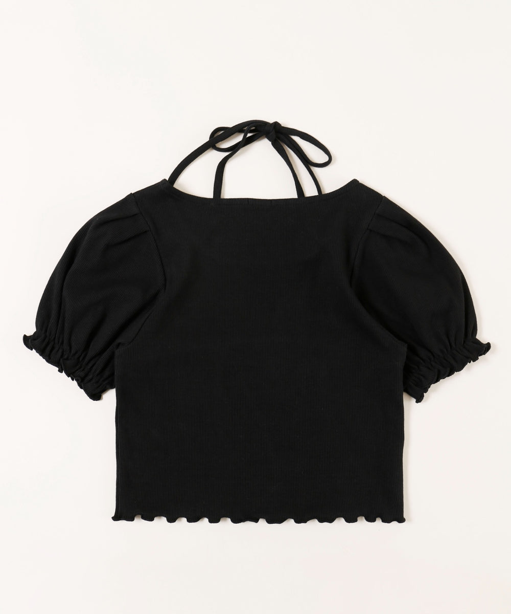 レースパイピングリブトップス