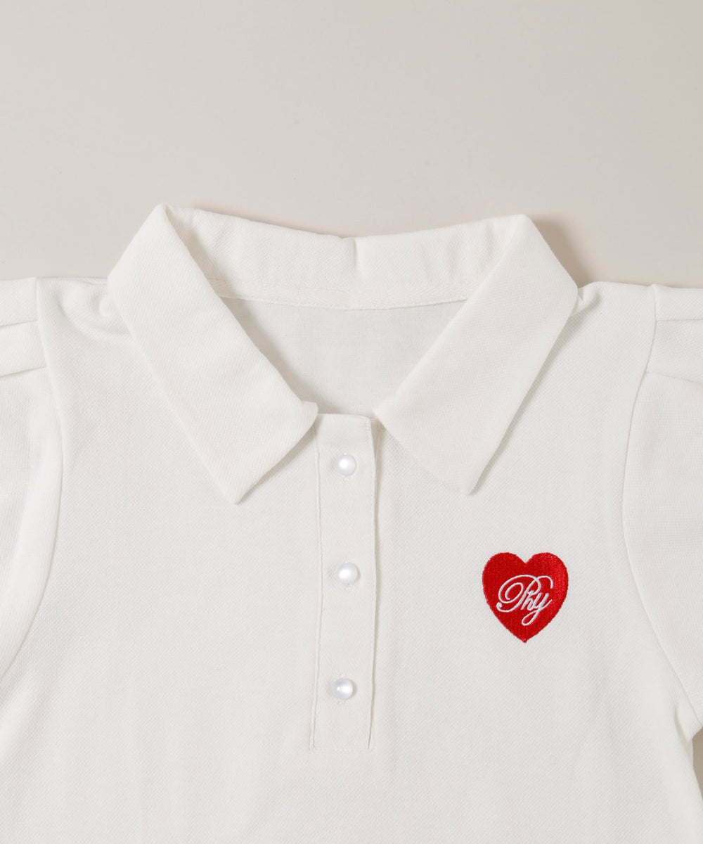 ハートワンポイントポロシャツ