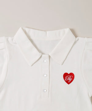 ハートワンポイントポロシャツ