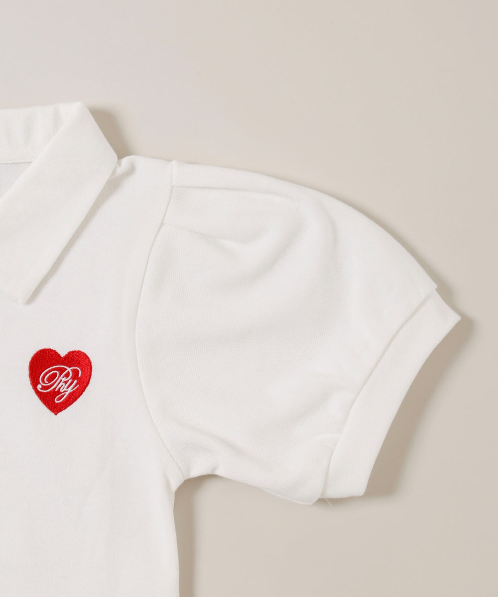 ハートワンポイントポロシャツ