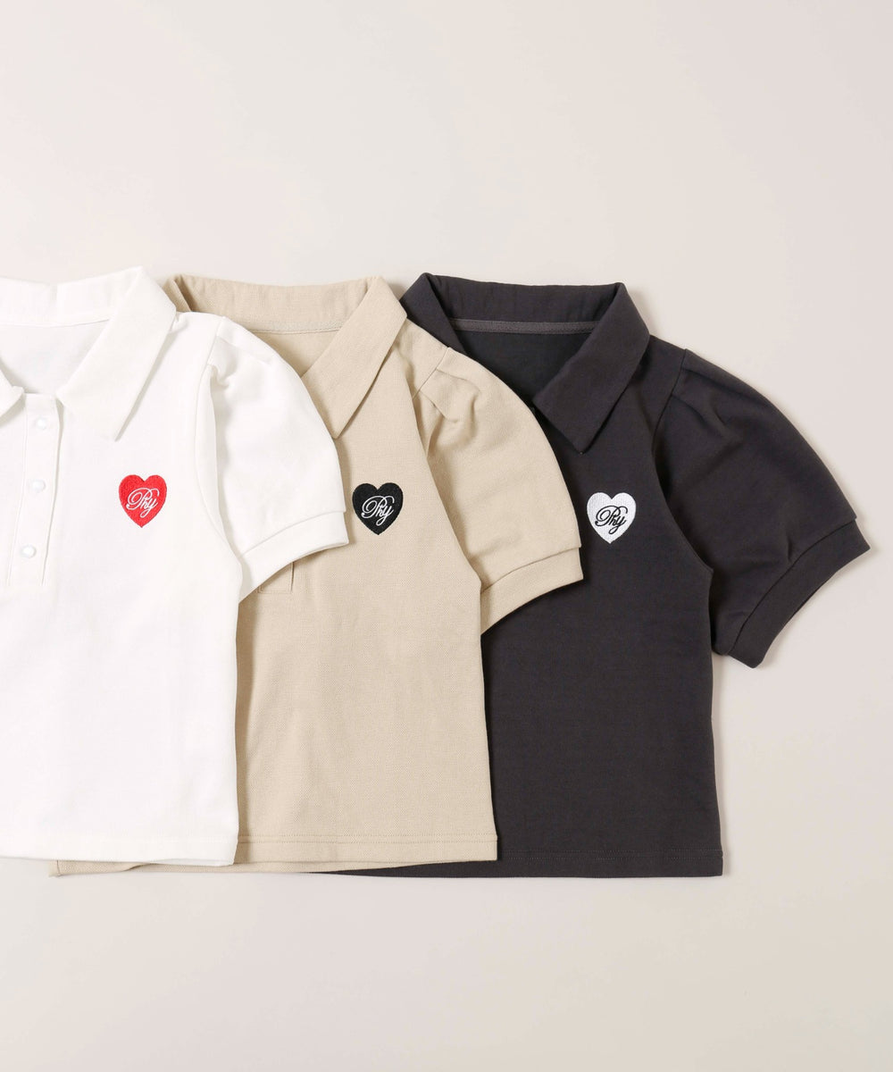 ハートワンポイントポロシャツ