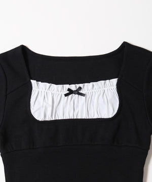 レイヤードリブトップス