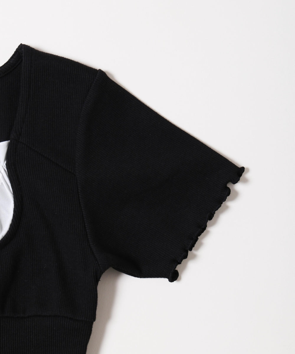 レイヤードリブトップス