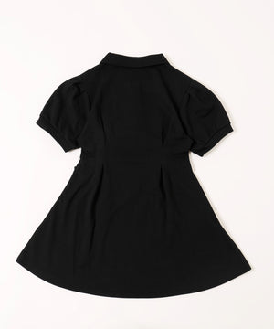 レースアップポロワンピース