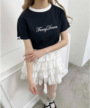 リボンポイントスリーブTシャツ