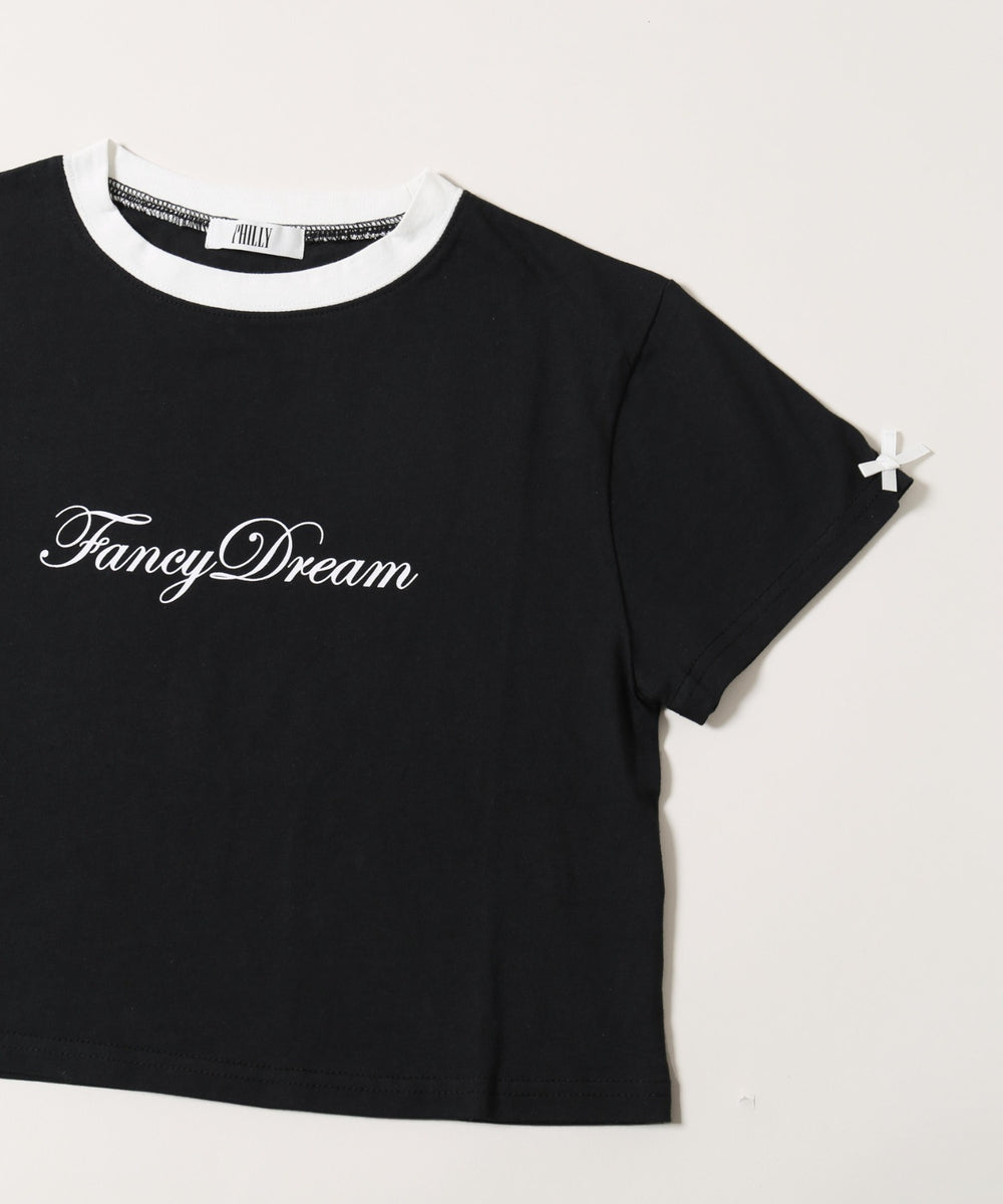 リボンポイントスリーブTシャツ