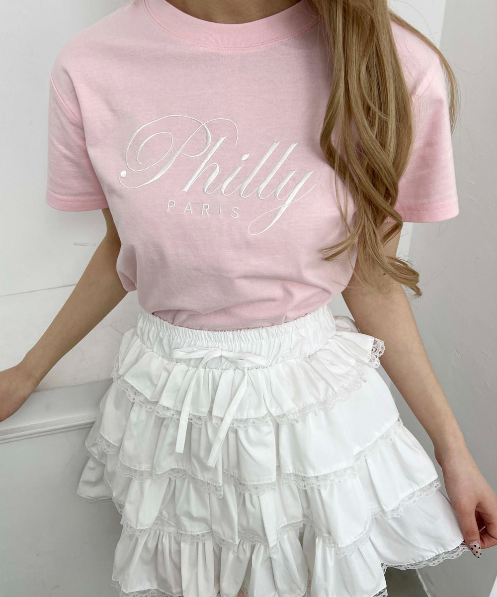 PHILLYロゴ刺繍Tシャツ
