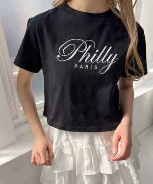 PHILLYロゴ刺繍Tシャツ