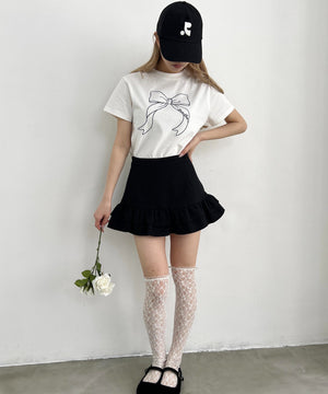 ビッグリボン刺繍Tシャツ