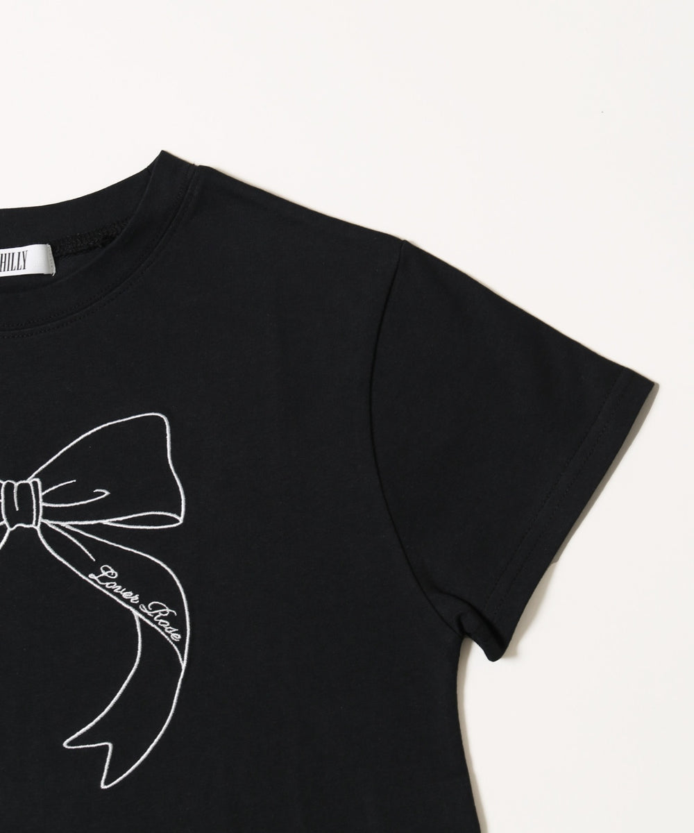 ビッグリボン刺繍Tシャツ