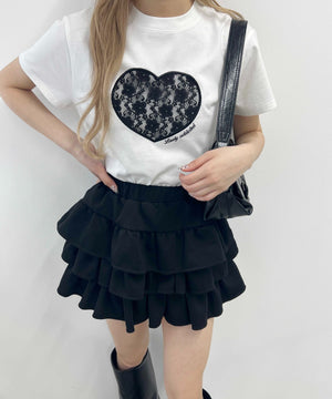 ハートレースワッペンTシャツ