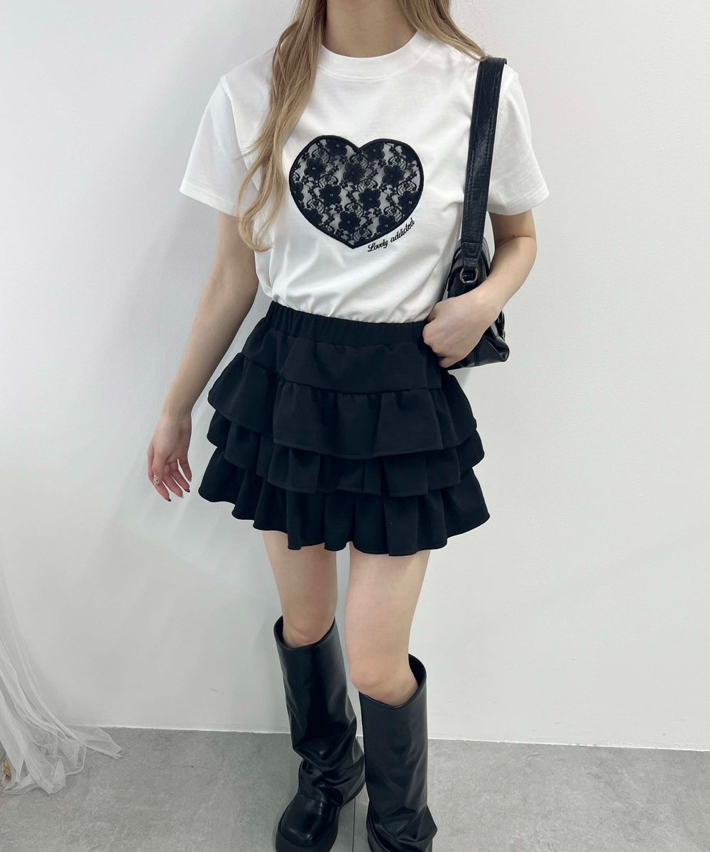 ハートレースワッペンTシャツ