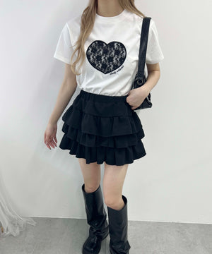 ハートレースワッペンTシャツ