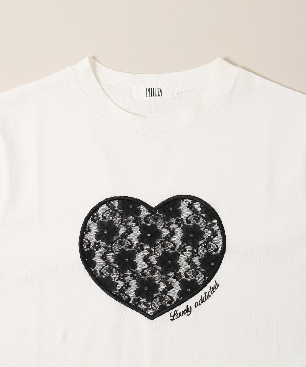 ハートレースワッペンTシャツ
