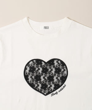 ハートレースワッペンTシャツ