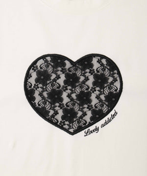 ハートレースワッペンTシャツ