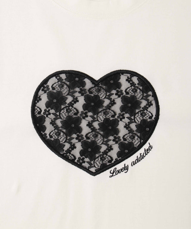 ハートレースワッペンTシャツ