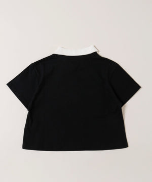 襟付きカレッジ刺繍Tシャツ