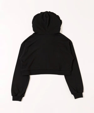 フリルフードリボンジップパーカー