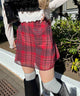 シアーチェックミニスカート/レッド モデル：160㎝ F着用