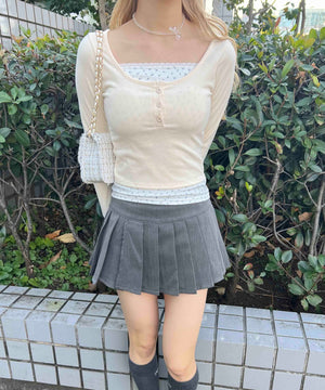 花柄レイヤードトップス