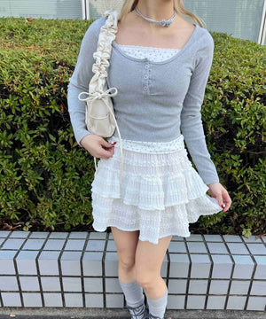 花柄レイヤードトップス