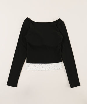 花柄レイヤードトップス