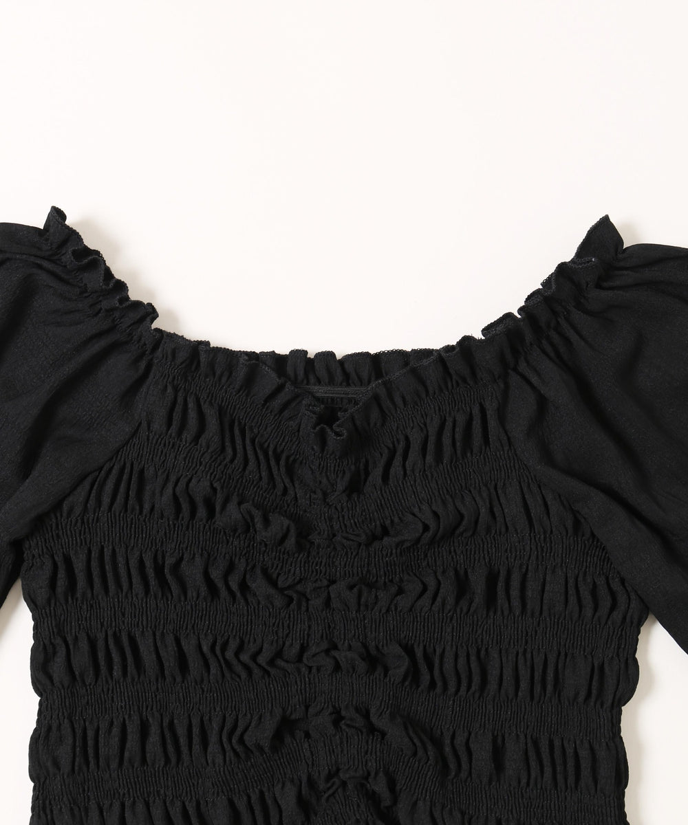 ドロストパフスリーブブラウス