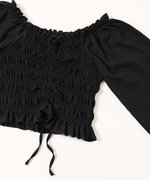 ドロストパフスリーブブラウス