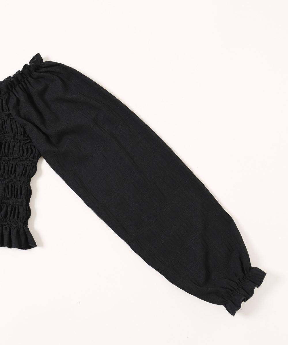 ドロストパフスリーブブラウス