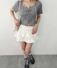 レースアップ半袖トップス