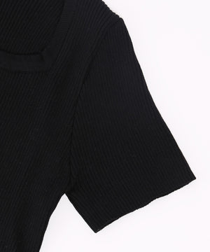 レースアップ半袖トップス