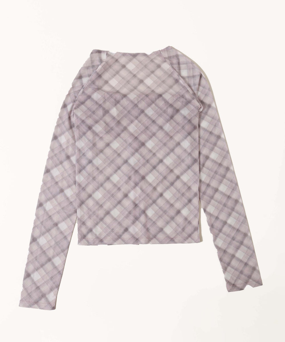 チェックシアーブラウス