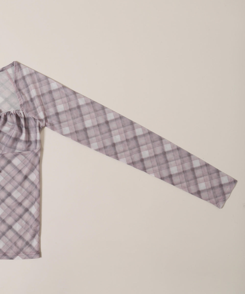 チェックシアーブラウス