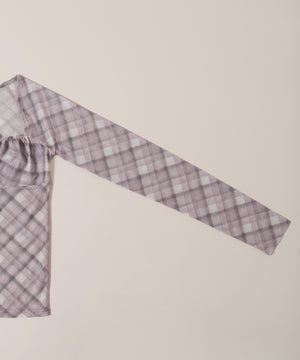 チェックシアーブラウス