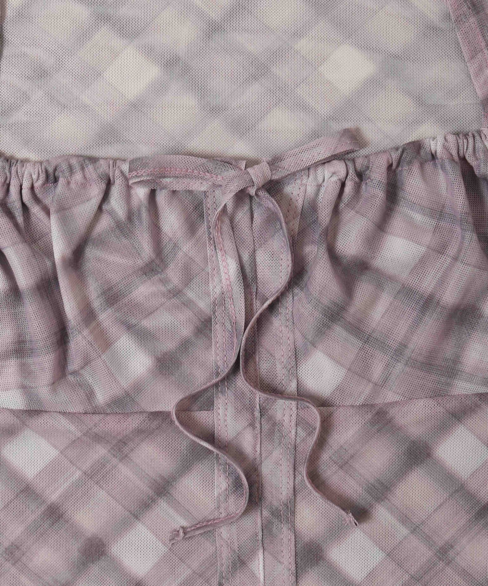 チェックシアーブラウス