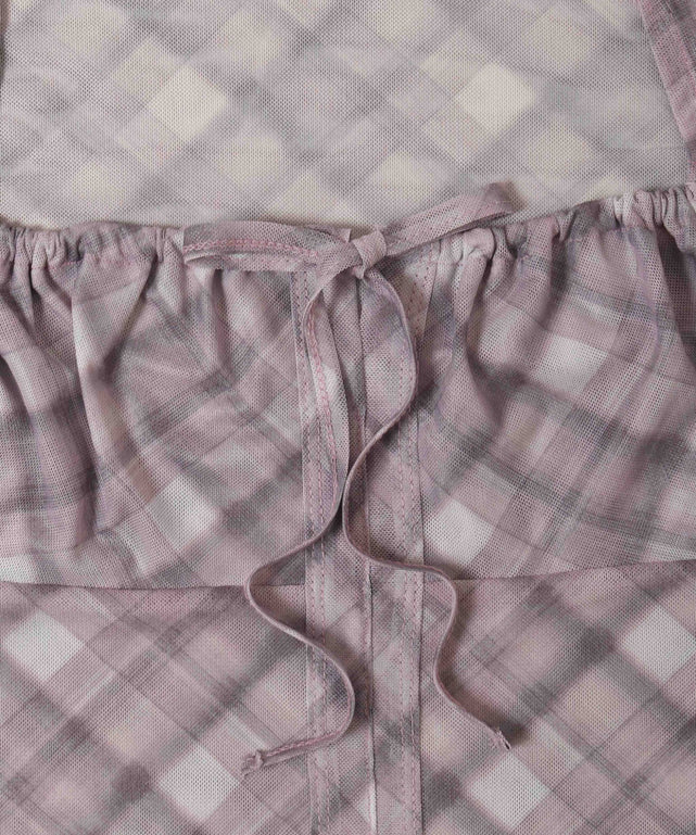 チェックシアーブラウス