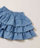 デニム3段フリルミニスカート