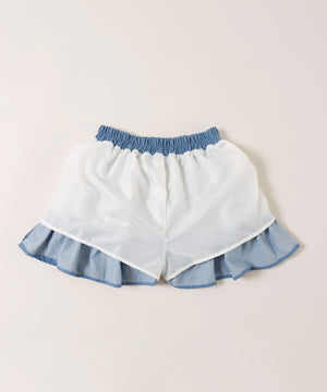 デニム3段フリルミニスカート